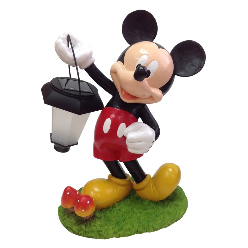 mickey solar garden statue